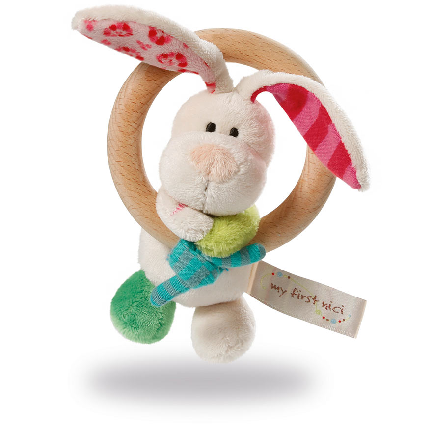 My First NICI Tilli Bunny Wooden Teether & Rattle