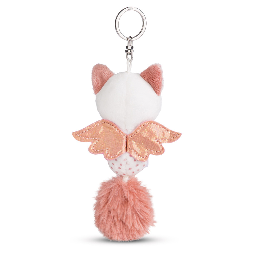 Guardian Angel Cat Keyring (Pink Spots)
