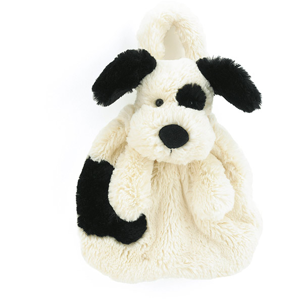 Jellycat Bashful Black & Cream Puppy Bag Plushpaws.co.uk