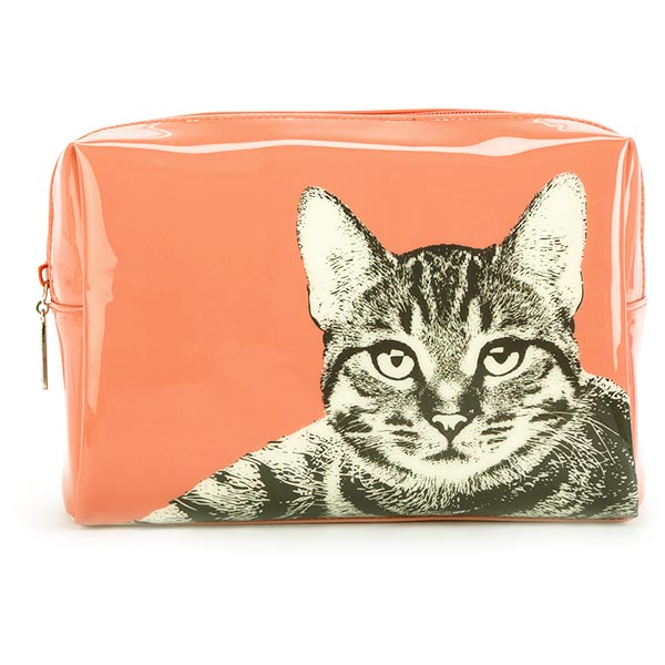Etching Cat Large Beauty Bag