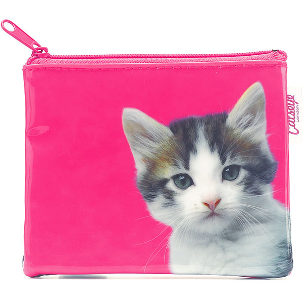 Kitten on Hot Pink Zip Purse
