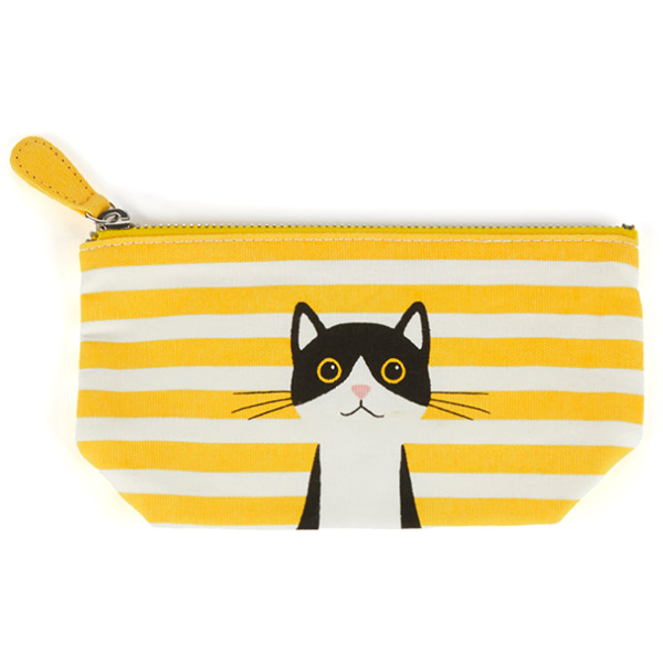Yellow Cotton Cat Small Pouch