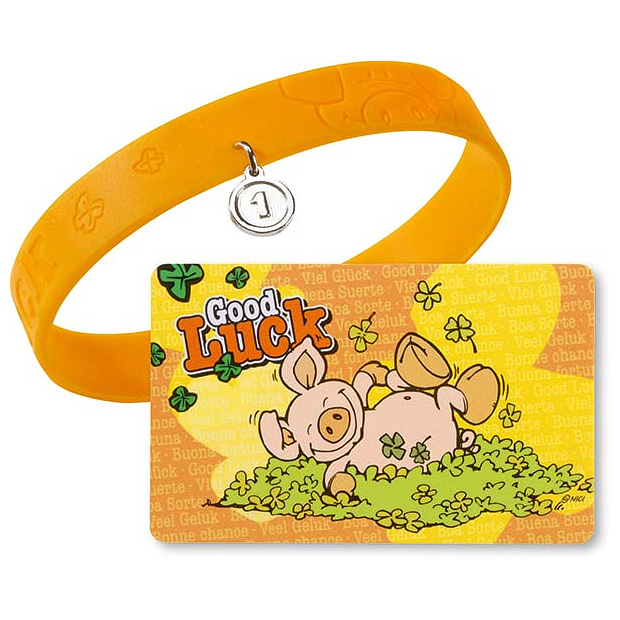 Pig Lucky Card with Bracelet