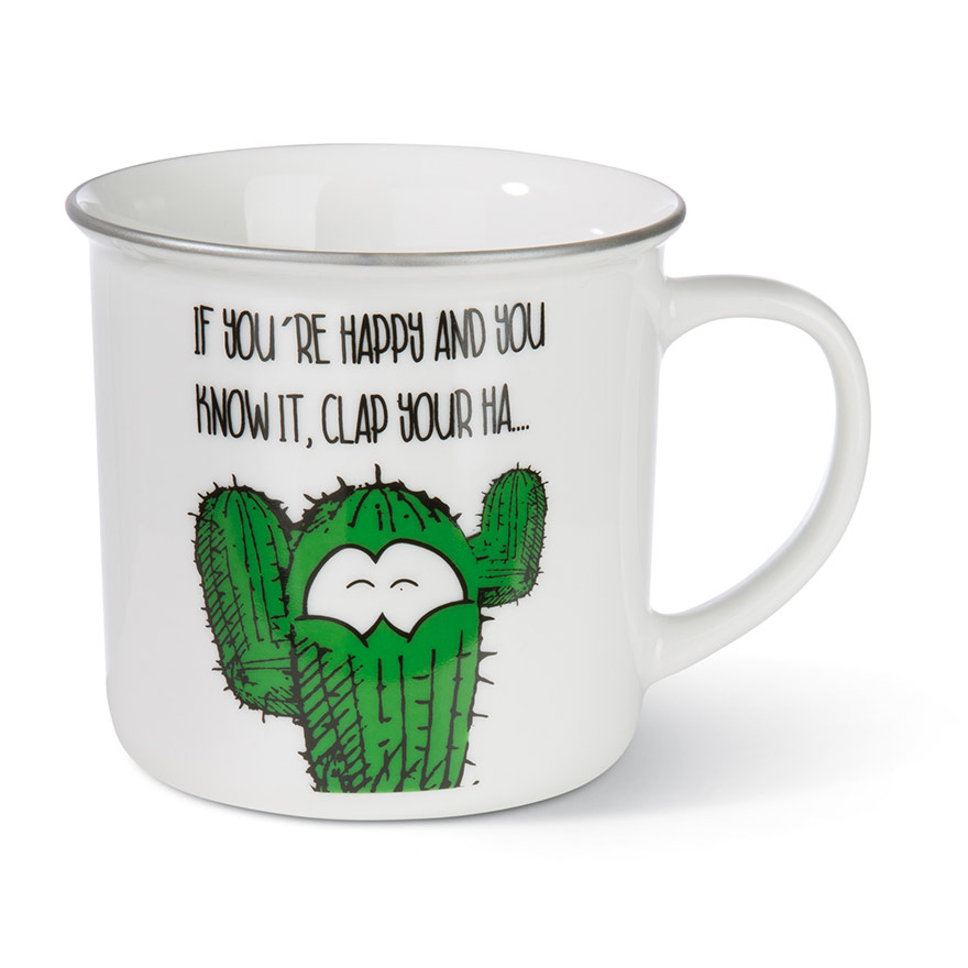 Metallic If You're Happy... Cactus Mug