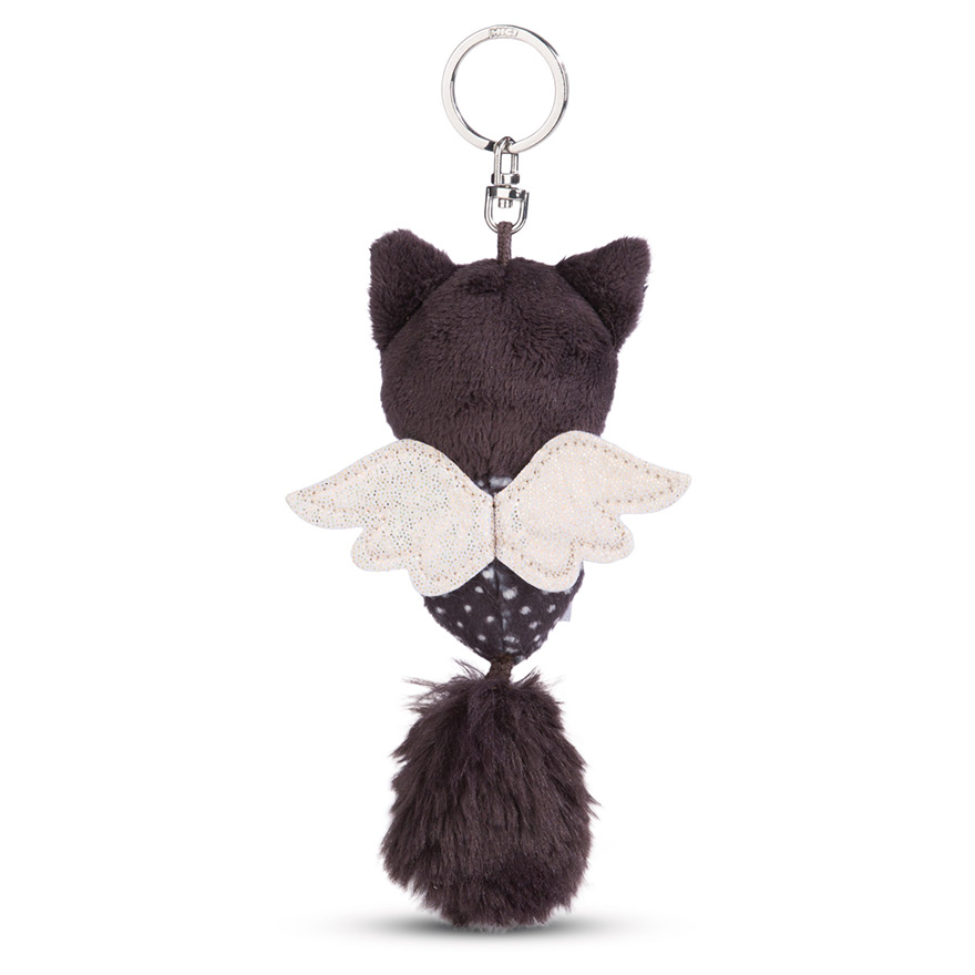 Guardian Angel Cat Keyring (White Spots)