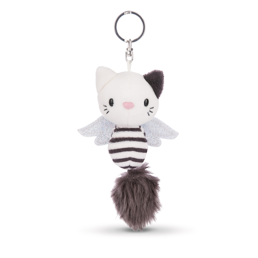 Guardian Angel Cat Keyring (Black Stripes)