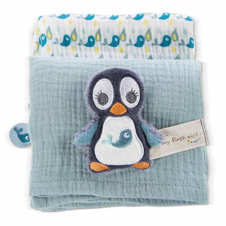 My First NICI Watschili Penguin Muslin Cloths