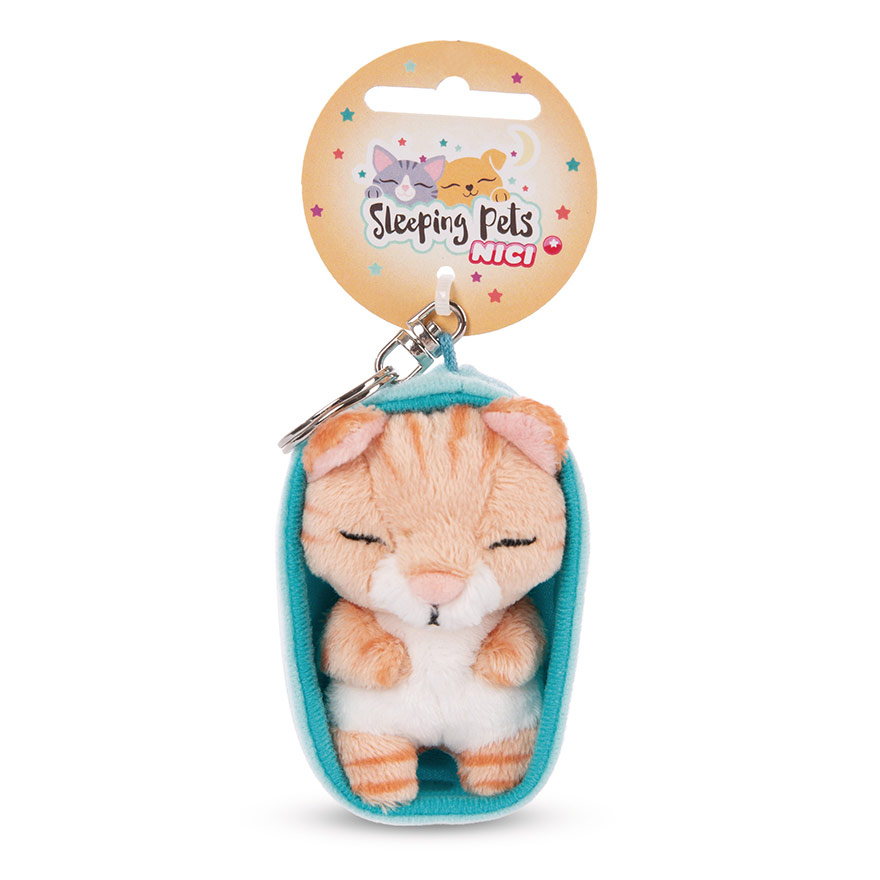 Sleeping Pets Butterscotch Tabby Cat Keyring