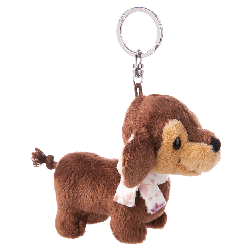 Cosy Winter Skida Dachshund Keyring