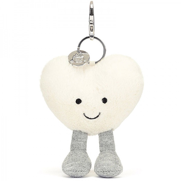 Amuseables Cream Heart Bag Charm