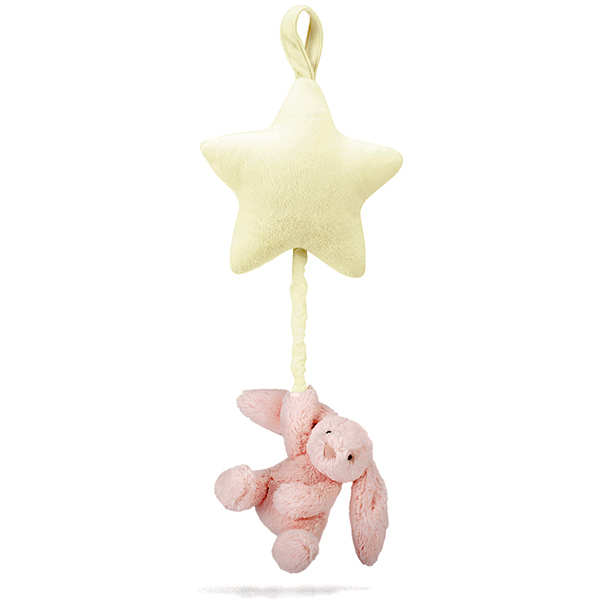 Bashful Pink Bunny Star Musical Pull