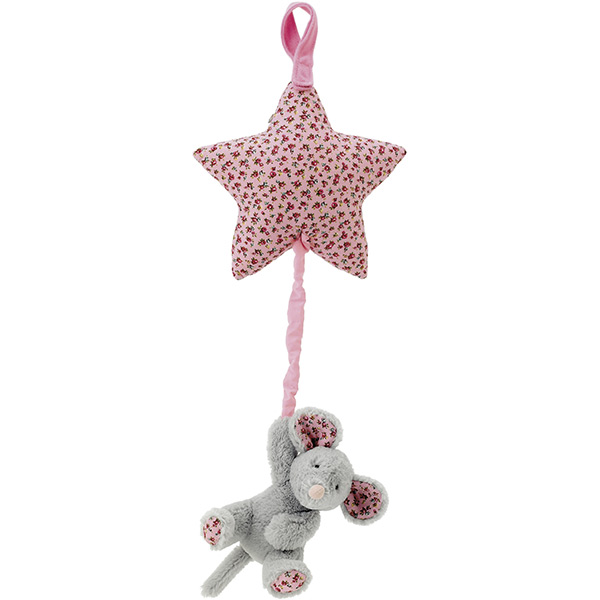 Blossom Bashful Grey Mouse Star Musical Pull