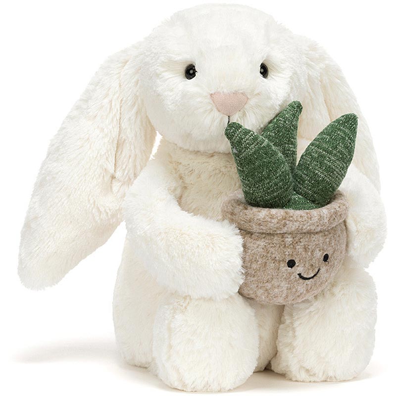 Jellycat Bashful Cream Bunny with Rose | Plushpaws