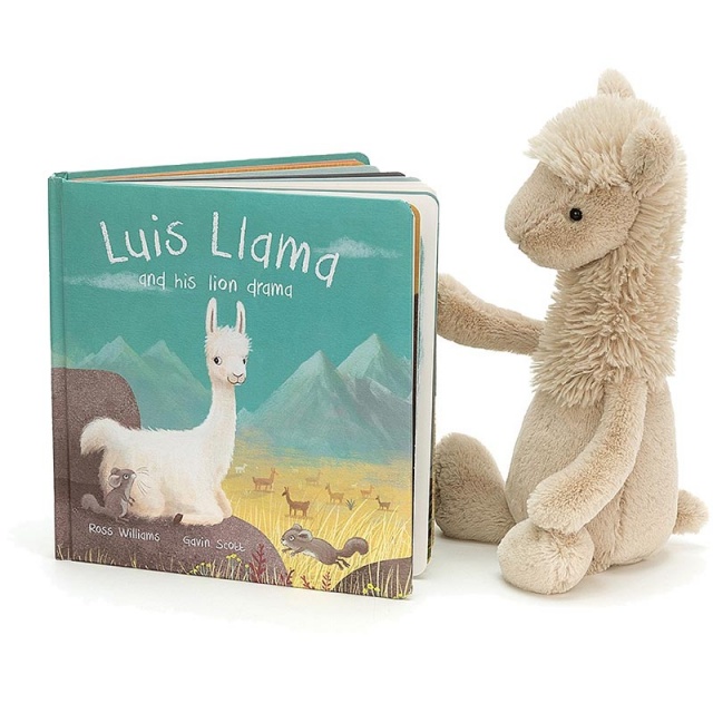 Jellycat Luis Llama Board Book | Plushpaws