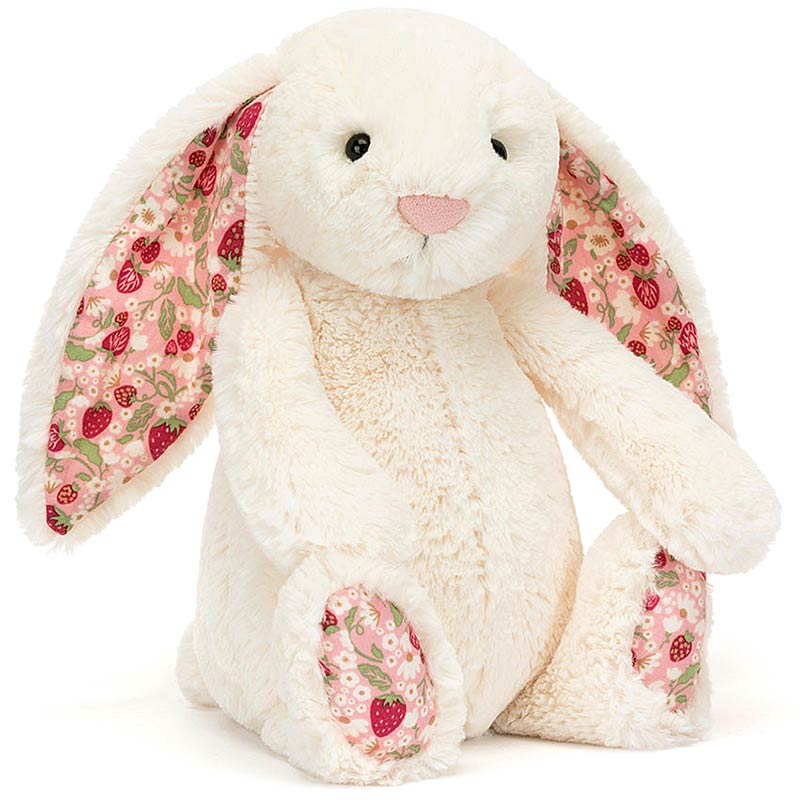 Jellycat Blossom Cream Berry Bunny Bag Charm Keyring | plushpaws.co.uk
