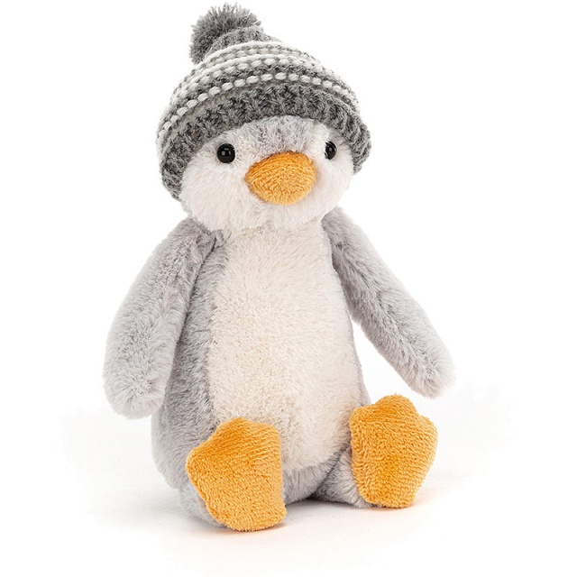 Bashful Grey Bobble Hat Penguin