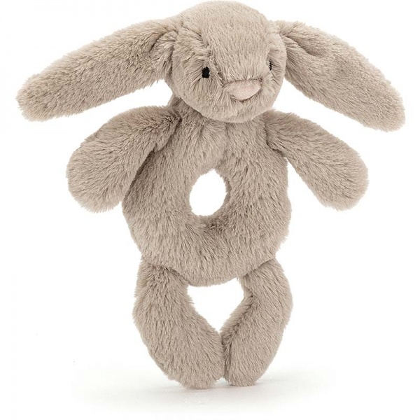 Bashful Beige Bunny Ring Rattle