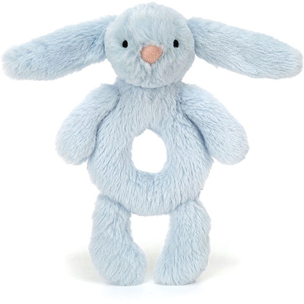 Bashful Blue Bunny Ring Rattle