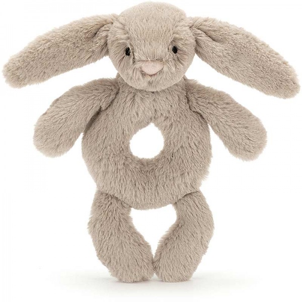 Bashful Beige Bunny Ring Rattle