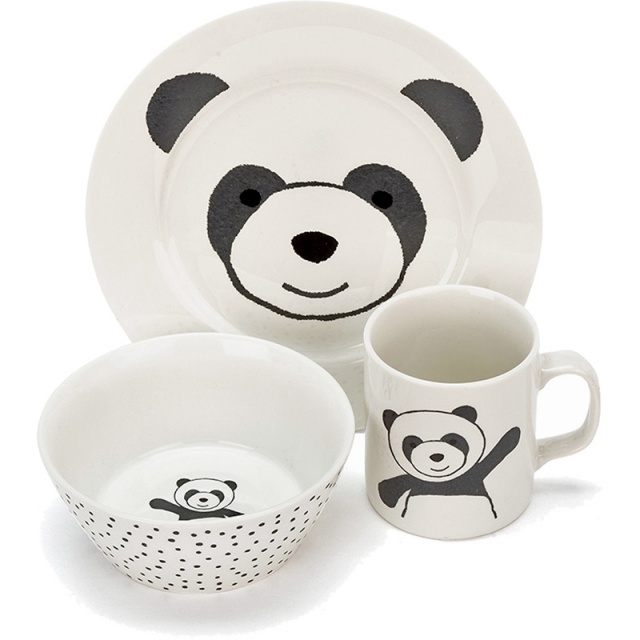 Little Jellycat Harry Panda Ceramic Bowl, Cup & Plate Set Plushpaws.co.uk