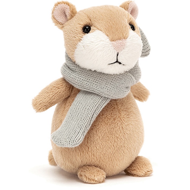 Jellycat Happy Nutmeg Hamster with Scarf Plushpaws.co.uk