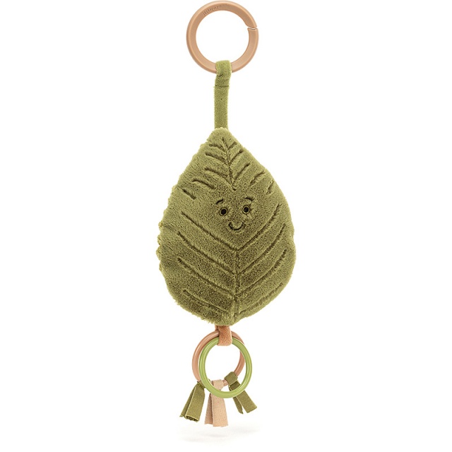 Woodland Beech Leaf Teething Ring & Rattle