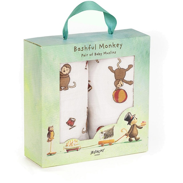 Bashful Monkey Muslin Cloths