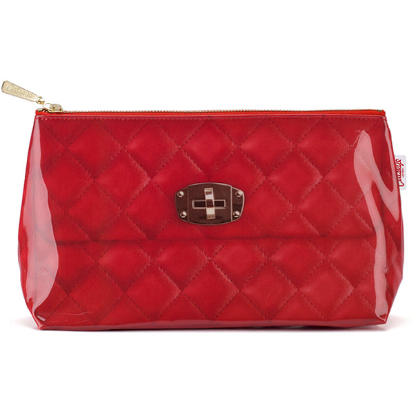 Red Quilted Wash Bag