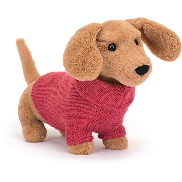 Pink Sweater Sausage Dog