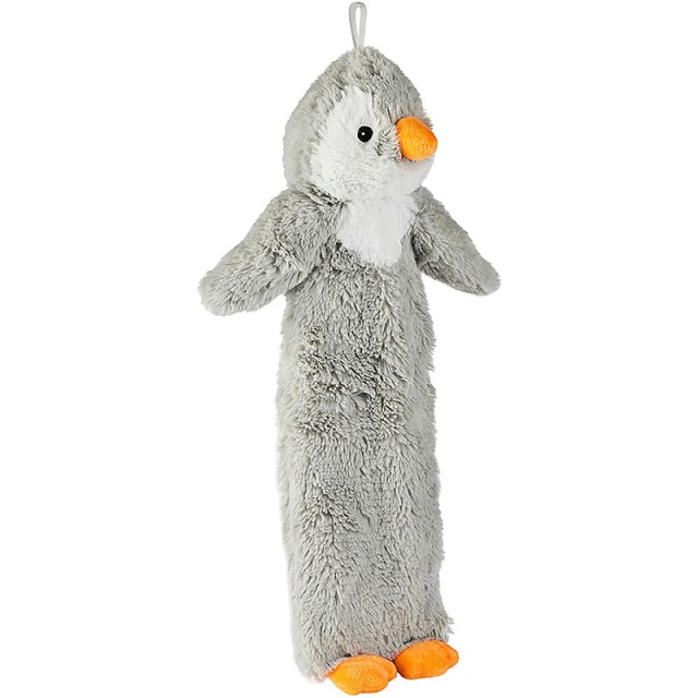 Cozy Grey Penguin Long Hot Water Bottle