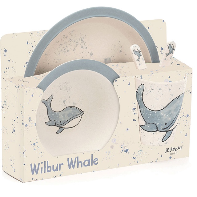 Wilbur Whale Bamboo Bowl Set