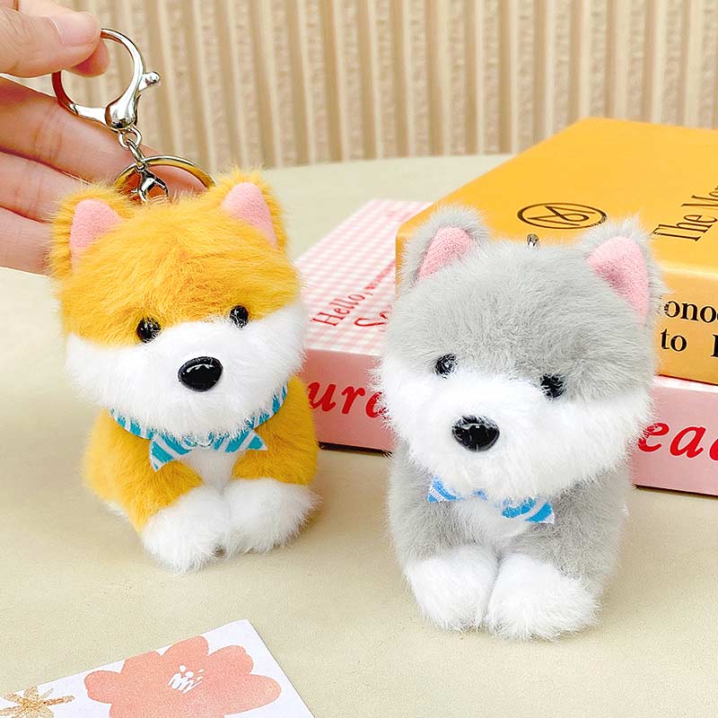 KENJI Mima Fluffy Dog Scarf Days Keyring | plushpaws.co.uk