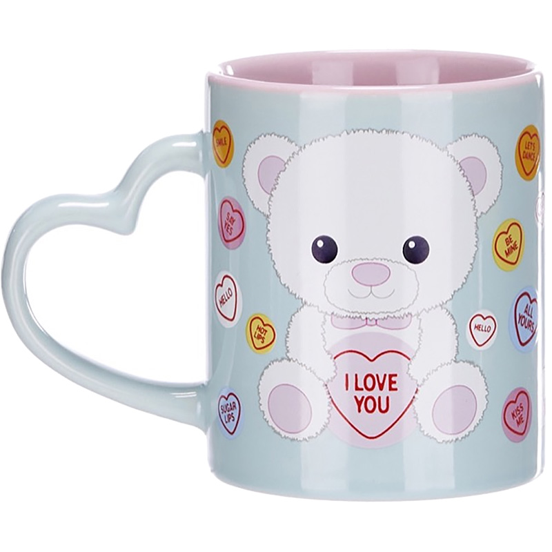 Coppia Di Tazze In Ceramica - Con Manico A Cuore