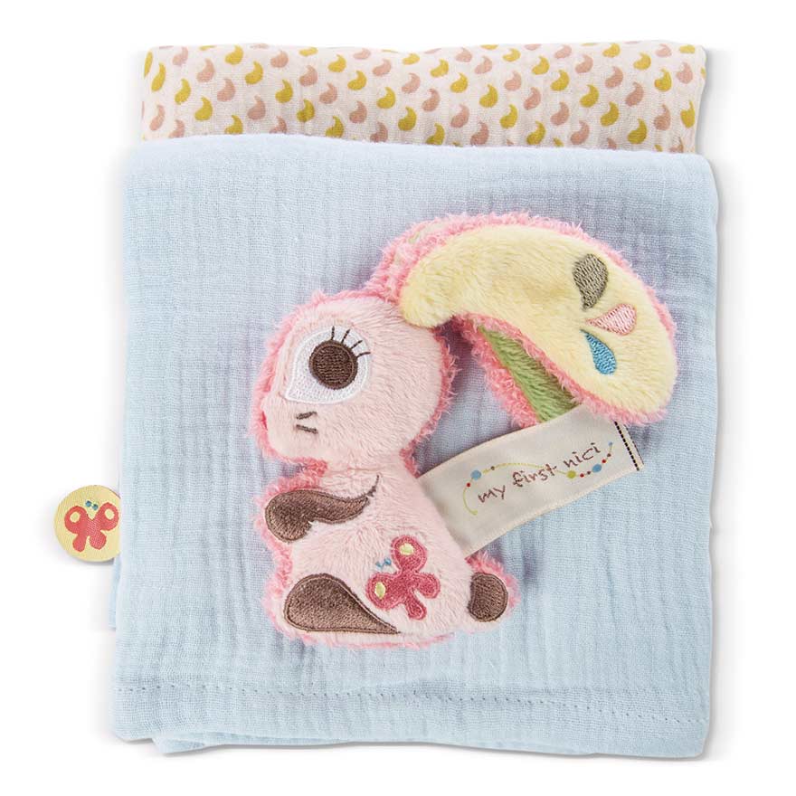 My First NICI Hopsali Rabbit Muslin Cloths