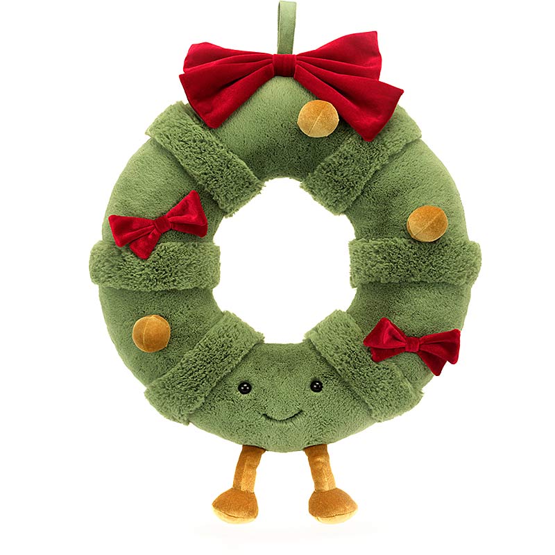 Jellycat Amuseables Decorated Christmas Wreath plushpaws.co.uk