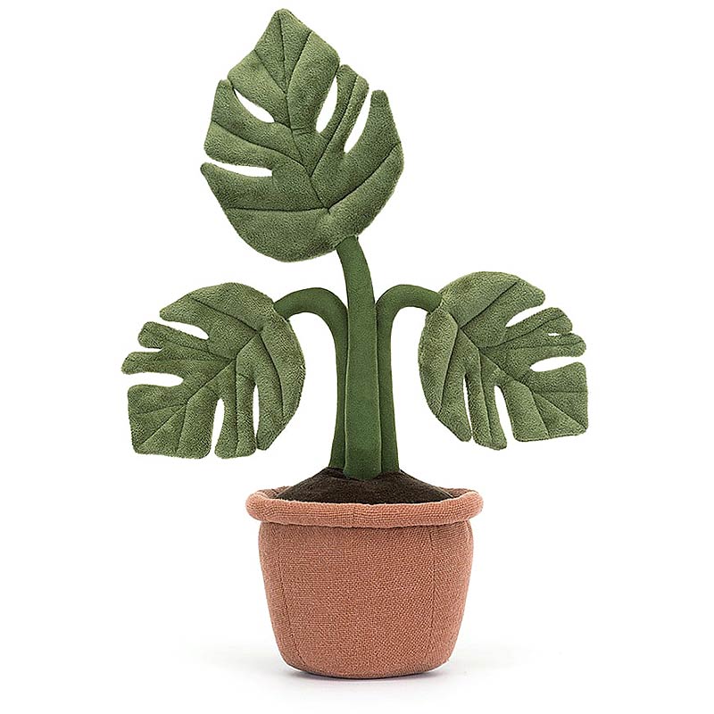 Jellycat Amuseables Monstera Plant (Swiss Cheese) plushpaws.co.uk