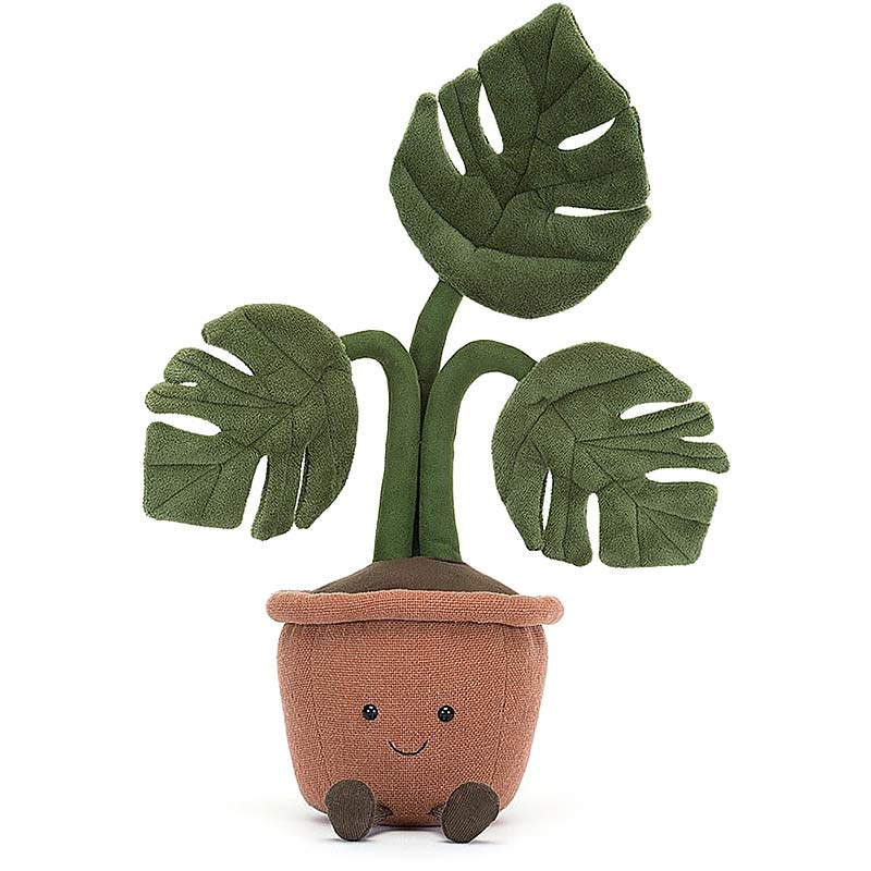 Jellycat Amuseables Monstera Plant (Swiss Cheese) Plushpaws.co.uk