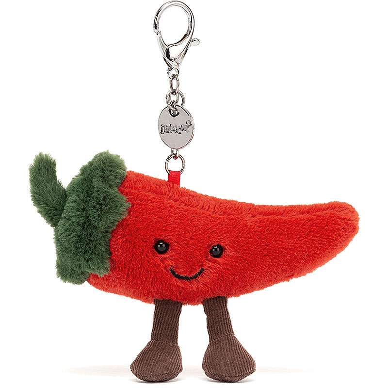 Jellycat Amuseables Chilli Pepper Bag Charm Keyring Plushpaws.co.uk