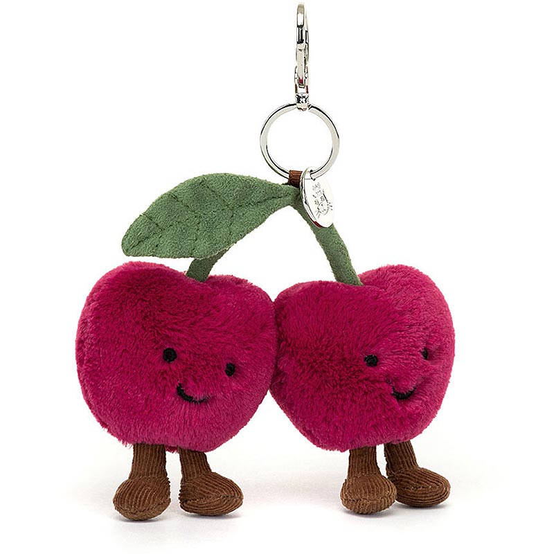 Jellycat Amuseables Cherries Bag Charm Keyring | plushpaws.co.uk