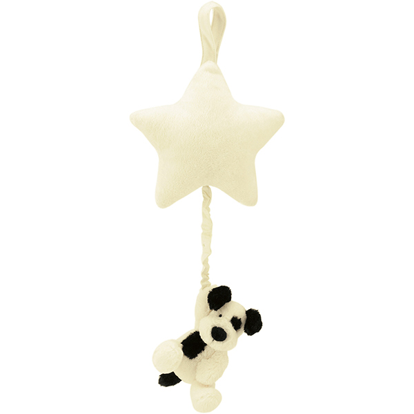 Bashful Black & Cream Puppy Star Musical Pull