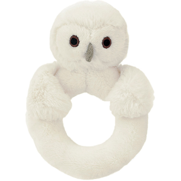 Little Jellycat Bashful Owl Ring Rattle Plushpaws.co.uk