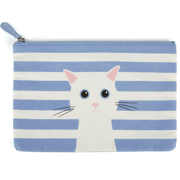 Blue Cotton Cat Large Flat Bag