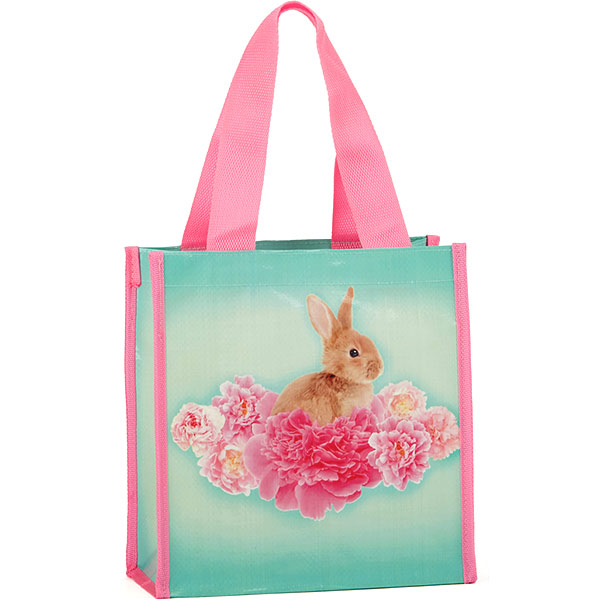 Bunny on Flowers Carry Bag
