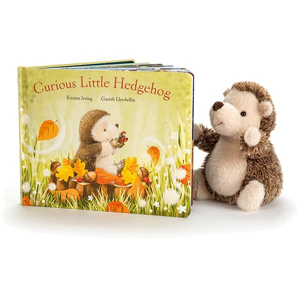 Jellycat Curious Little Hedgehog Board Book Plushpaws.co.uk
