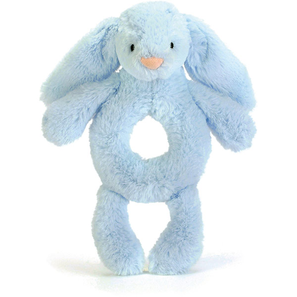 Little Jellycat Bashful Blue Bunny Grabber Rattle plushpaws.co.uk