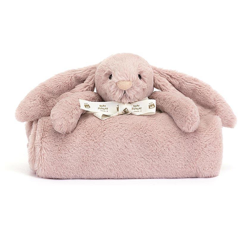 Baby Jellycat Bashful Luxe Rosa Bunny Blankie | plushpaws.co.uk