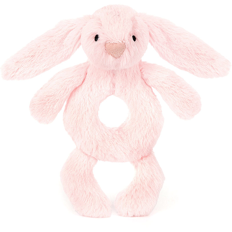 Baby Jellycat Bashful Pink Bunny Ring Rattle
