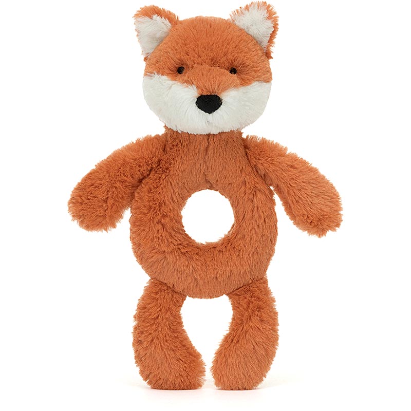Jellycat Riverside Fox Rattle Baby Jellycat Bashful Fox Cub Ring Rattle | Plushpaws
