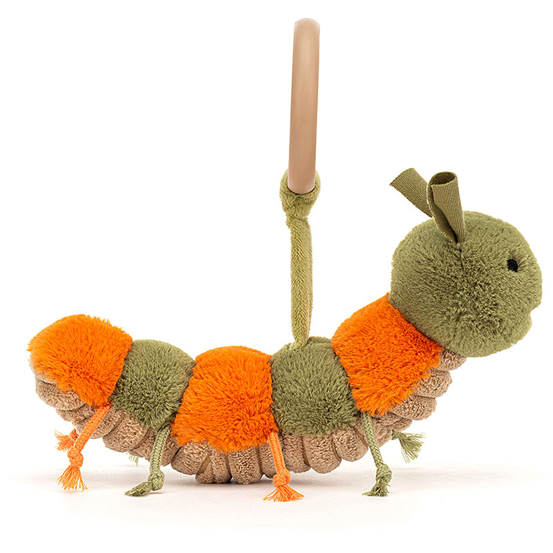 Little Jellycat Little Christopher Caterpillar Rattle plushpaws.co.uk