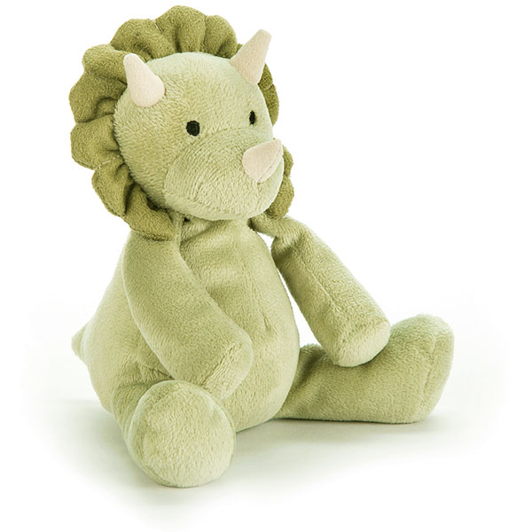 Little Jellycat Duffie Dino Rattle Plushpaws.co.uk